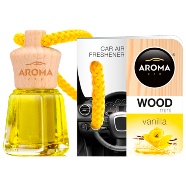 Aromatizator auto Aroma Car Wood mini Vanilla/ 4 ml/ pe oglindă photo 1