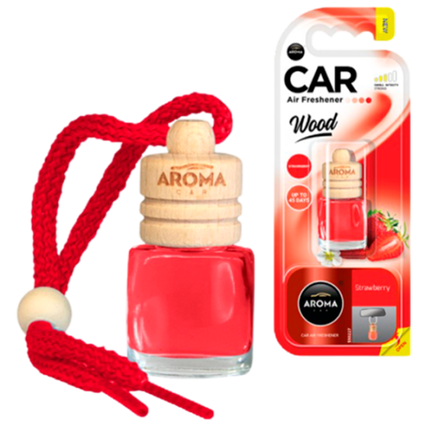 Aromatizator auto Aroma Car Wood Strawberry/ 6 ml/ pe oglindă photo 1 Aromatizator auto Aroma Car Wood Strawberry/ 6 ml/ pe oglindă photo 1