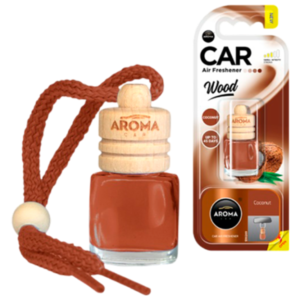 Ароматизатор для авто Aroma Car Wood Coconut/ 6 мл/ на зеркале photo 1 Ароматизатор для авто Aroma Car Wood Coconut/ 6 мл/ на зеркале photo 1