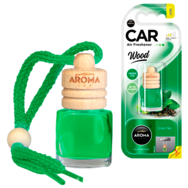 Ароматизатор для авто Aroma Car Wood Зеленый чай/ 6 мл/ на зеркале photo 1