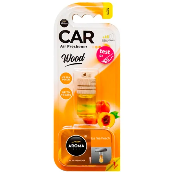 Ароматизатор для авто Aroma Car Wood Холодный чай с персиком/ 6 мл/ на зеркале photo 1 Ароматизатор для авто Aroma Car Wood Холодный чай с персиком/ 6 мл/ на зеркале photo 1