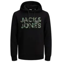 Hanorac pentru bărbați Jack & Jones JCOTECH LOGO SWEAT HOOD Drept/ Black