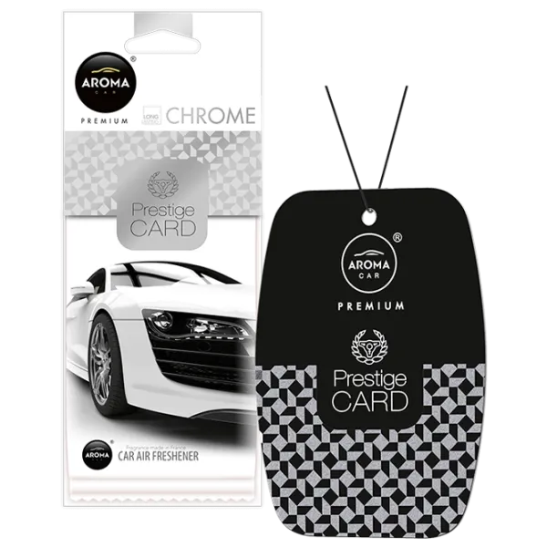 Ароматизатор для авто Aroma Car Prestige card Chrome/ на зеркале photo 1