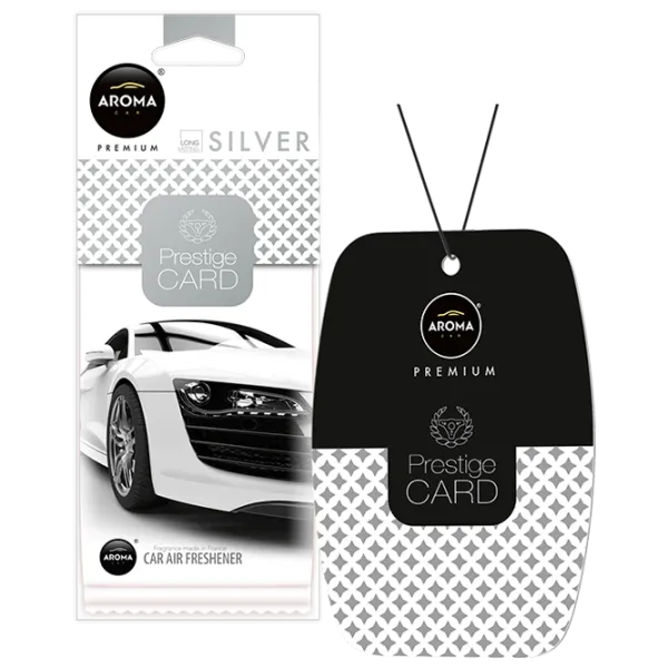 Ароматизатор для авто Aroma Car Prestige card Silver/ на зеркале photo 1