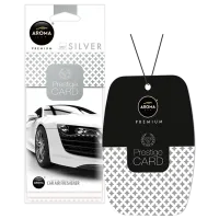 Ароматизатор для авто Aroma Car Prestige card Silver/ на зеркале