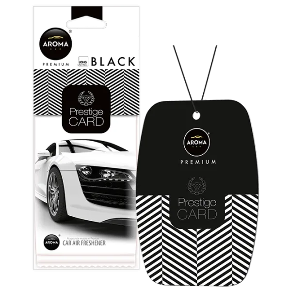 Ароматизатор для авто Aroma Car Prestige card Black/ на зеркале photo 1