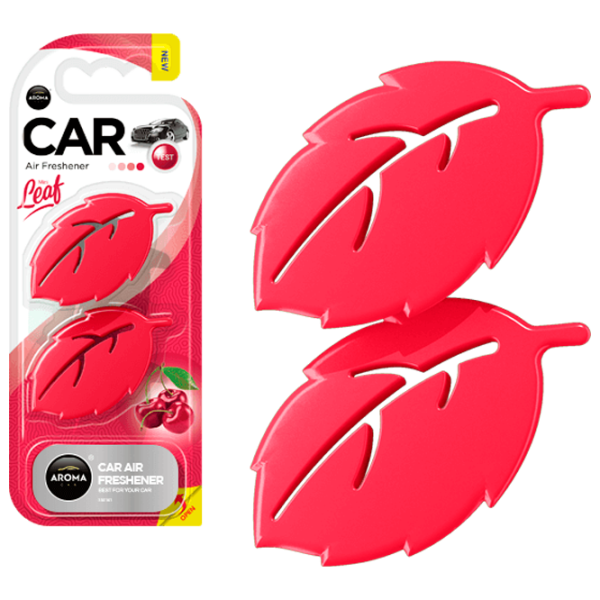 Ароматизатор для авто Aroma Car Leaf 3D mini Вишня/ на зеркале photo 1