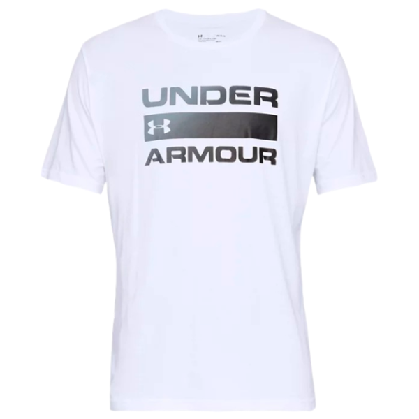 Tricou pentru bărbați Under Armour UA TEAM ISSUE WORDMARK SS-WHT 60% bumbac, 40% poliester/ White photo 1