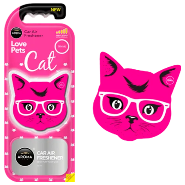 Ароматизатор для авто Aroma Car Polymers cat Розовый цветок/ на зеркале photo 1