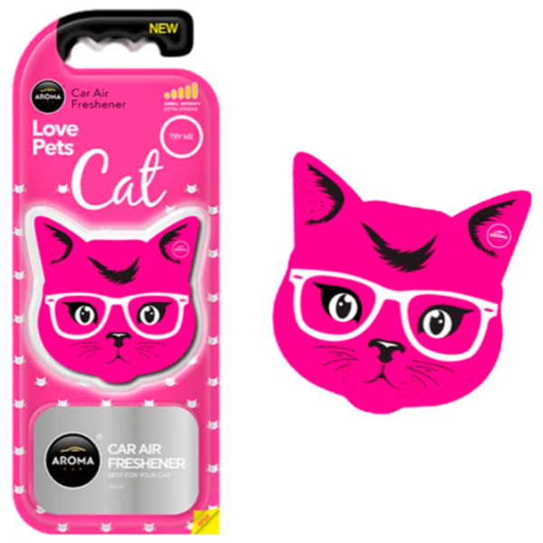 Ароматизатор для авто Aroma Car Polymers cat Розовый цветок/ на зеркале photo 1