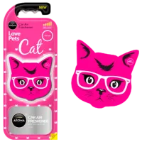 Ароматизатор для авто Aroma Car Polymers cat Розовый цветок/ на зеркале
