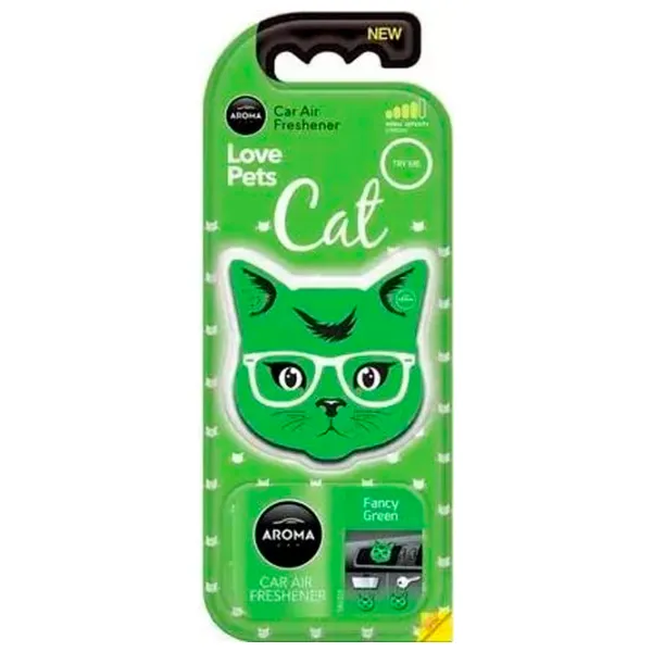 Aromatizator auto Aroma Car Polymers cat Fancy Green/ pe oglindă photo 1