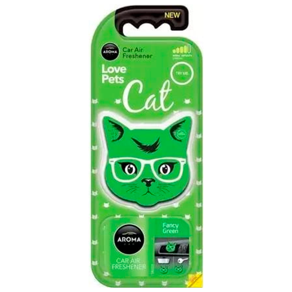 Aromatizator auto Aroma Car Polymers cat Fancy Green/ pe oglindă photo 1