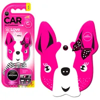 Ароматизатор для авто Aroma Car Polymers dog Розовый цветок/ на зеркале