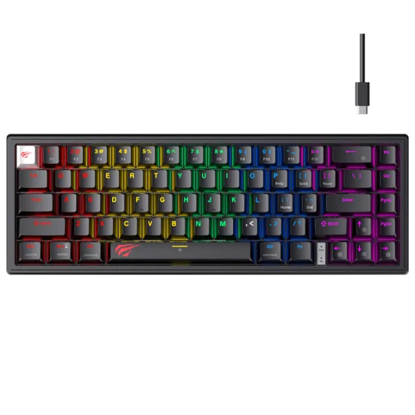 Клавиатура Havit KB874L Беспроводные + Проводные/ Черный photo 1