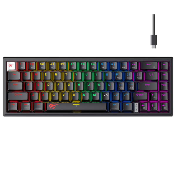 Клавиатура Havit KB874L Беспроводные + Проводные/ Черный photo 1