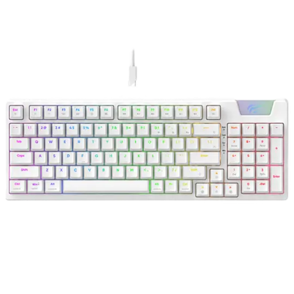 Клавиатура Havit KB885L Беспроводные + Проводные/ Белый photo 1