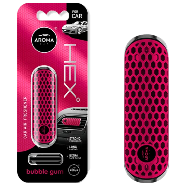 Aromatizator auto Aroma Car HEX Bubble Gum/ pe grila de ventilare photo 1 Aromatizator auto Aroma Car HEX Bubble Gum/ pe grila de ventilare photo 1