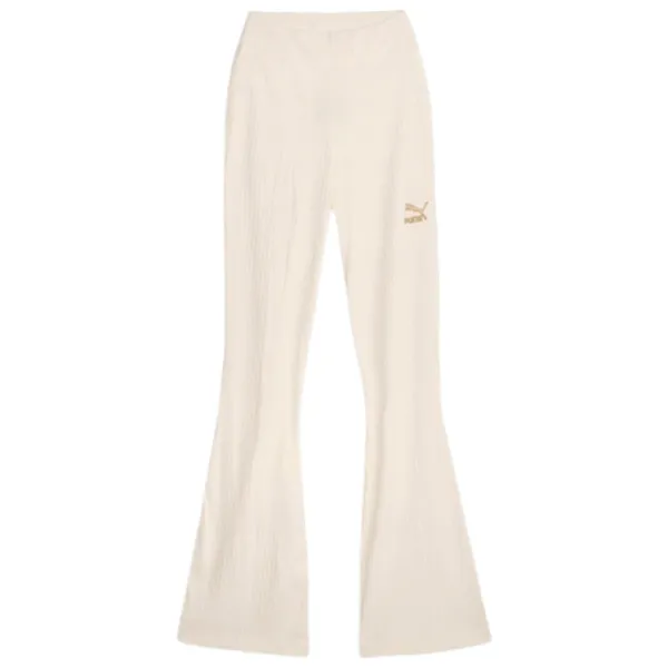 Pantaloni sportivi pentru femei Puma Classics Ribbed Flared Pants L/ Beige photo 1