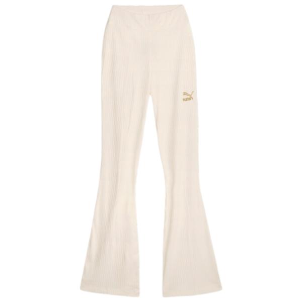 Pantaloni sportivi pentru femei Puma Classics Ribbed Flared Pants L/ Beige photo 1