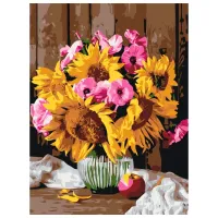 Pictură pe numere BrushMe Buchet cu flori de câmp BS52735FC 50 x 40 cm/ Verticală