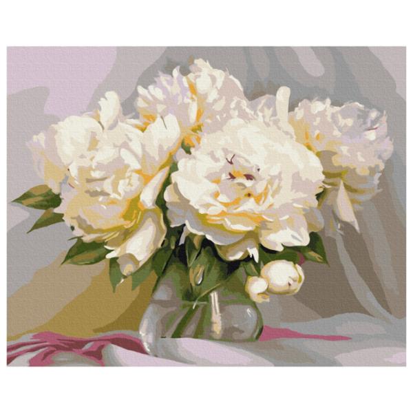 Картина по номерам BrushMe Изысканная нежность пионов BS51373FC 50 x 40 см/ Горизонтальная photo 1