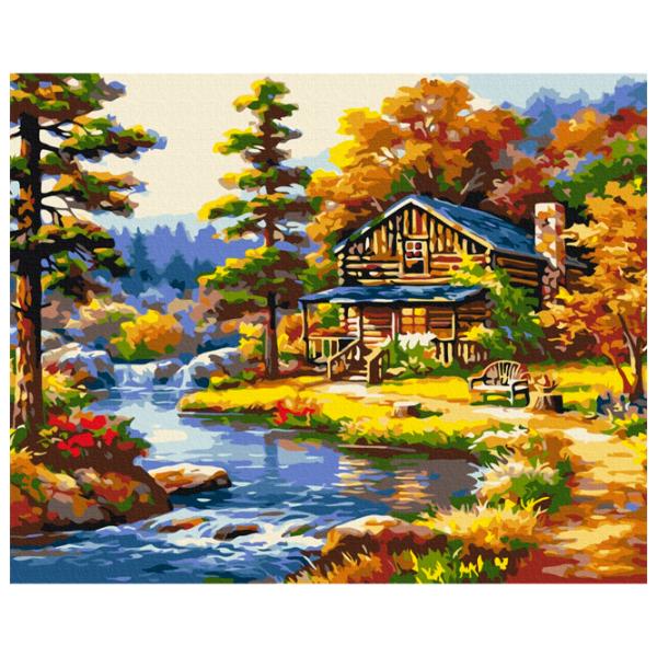 Картина по номерам BrushMe Дом у озера BS51963 50 x 40 см/ Горизонтальная photo 1 Картина по номерам BrushMe Дом у озера BS51963 50 x 40 см/ Горизонтальная photo 1