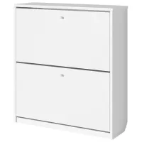 Обувной шкаф Fabrik Home 2 двери 800 88см x 80см x 26см/ Белый ясень/ Белый ясень