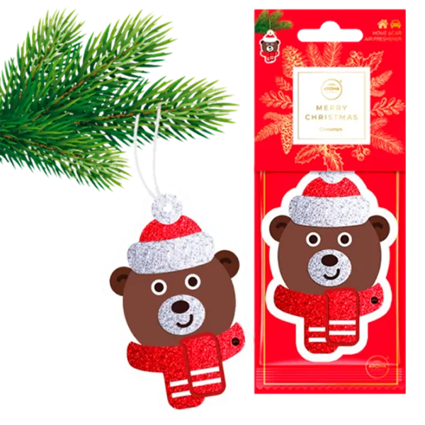 Aromatizator auto Aroma Car Christmas Cellulose Bear/ pe oglindă photo 1