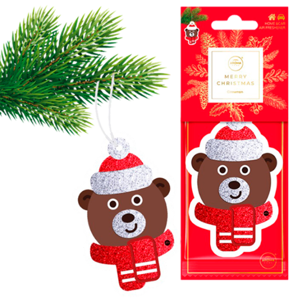 Aromatizator auto Aroma Car Christmas Cellulose Bear/ pe oglindă photo 1