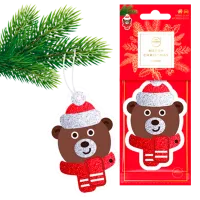 Ароматизатор для авто Aroma Car Christmas Cellulose Медведь/ на зеркале