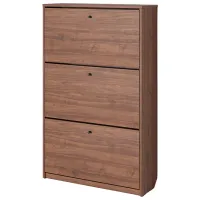 Обувной шкаф Fabrik Home 3 дверцы 800 128 см x 80см x 26см/ Орех каменный/ Орех каменный