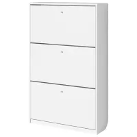 Обувной шкаф Fabrik Home 3 дверцы 800 128 см x 80см x 26см/ Белый ясень/ Белый ясень