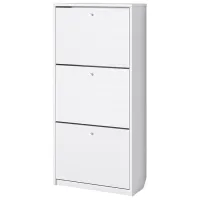 Обувной шкаф Fabrik Home 3 дверцы 600 128 см x 60см x 26см/ Белый ясень/ Белый ясень