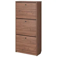 Обувной шкаф Fabrik Home 3 дверцы 600 128 см x 60см x 26см/ Орех каменный/ Орех каменный