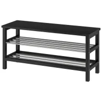 Стеллаж для обуви Ikea Tjusig 5311049 50см x 108см x 34см/ Black/ Белый