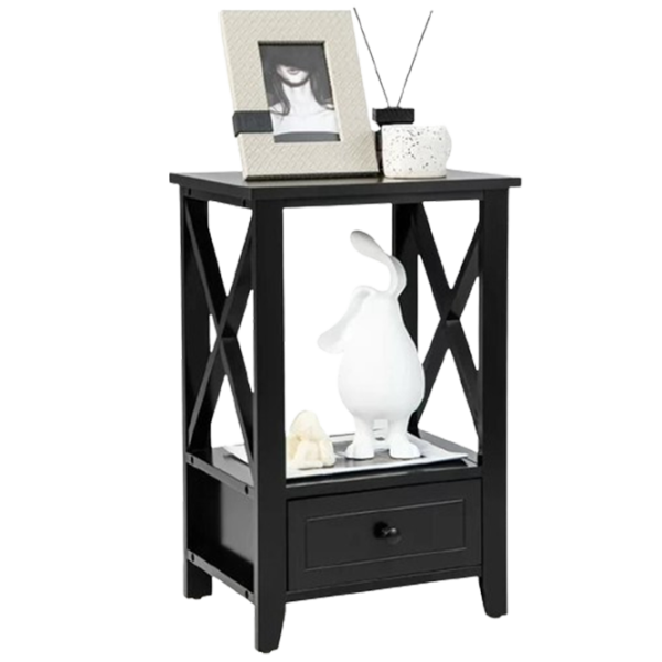 Тумбочки Costway 5675551 61.5см x 40см x 30см/ МДФ/ Black photo 1