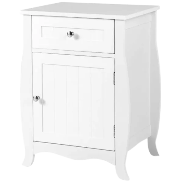 Тумбочки Costway 5675595 60.5см x 45см x 35см/ МДФ/ White photo 1 Тумбочки Costway 5675595 60.5см x 45см x 35см/ МДФ/ White photo 1