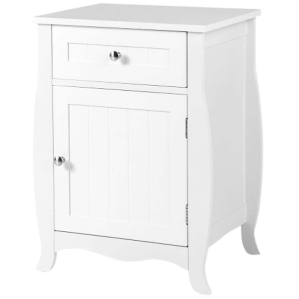 Тумбочки Costway 5675595 60.5см x 45см x 35см/ МДФ/ White photo 1 Тумбочки Costway 5675595 60.5см x 45см x 35см/ МДФ/ White photo 1