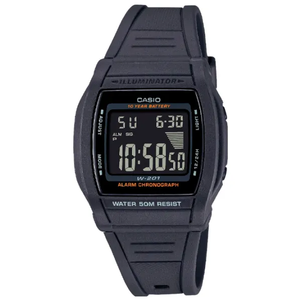 Наручные часы для мужчин Casio W-201-1B Кварцевый/ 40 x 36 мм photo 1