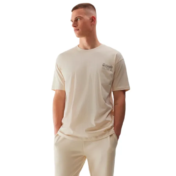 Tricou pentru bărbați 4F 4FWSS24TTSHM1286-83S 100% bumbac/ Beige photo 1