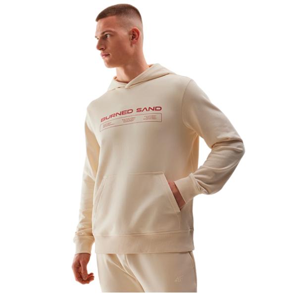 Hanorac pentru bărbați 4F 4FWSS24TSWSM1012 Drept/ Beige photo 1