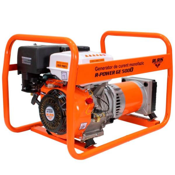 Generator de curent Ruris GE 5000 220 V/ 12 V Benzină/ 5 kW photo 1