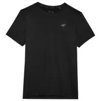 Tricou pentru bărbați 4F 4FWSS24TFTSM598-20S 90% poliester, 10% elastan/ Black