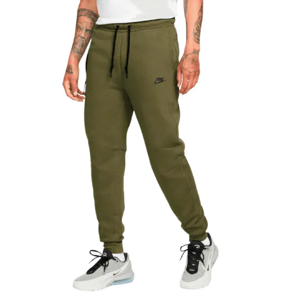 Pantaloni sportivi pentru bărbați Nike M Nk Tch Flc Jggr S/ Darkolivegreen photo 1
