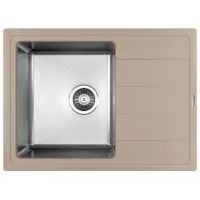 Кухонная мойка Florentina Combi 650 65 x 48 / Piatră artificială, нержавеющая сталь / Песочный