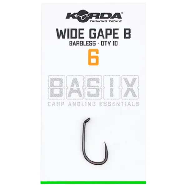 Set de cârlige Korda Basix Wide Gape Cantitatea în set - 10 / Mărimea - 6 photo 1