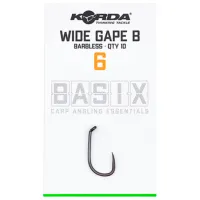 Набор крючков Korda Basix Wide Gape Количество в наборе - 10 / Размер - 6