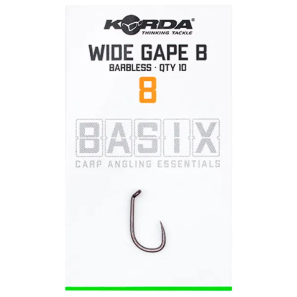 Set de cârlige Korda Basix Wide Gape Cantitatea în set - 10 / Mărimea - 8 photo 1