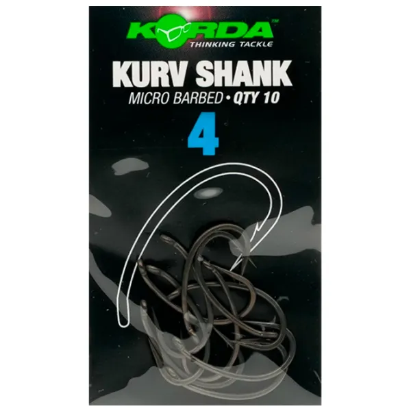 Set de cârlige Korda Kurv Shank Cantitatea în set - 10 / Mărimea - 4 photo 1